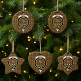 Scott Brown Modern Tartan Crest Christmas Ceramic Ornament